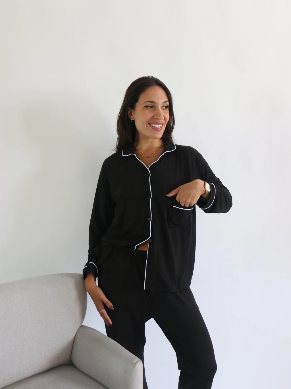 Pijama Camisero Liso - Imagen 7