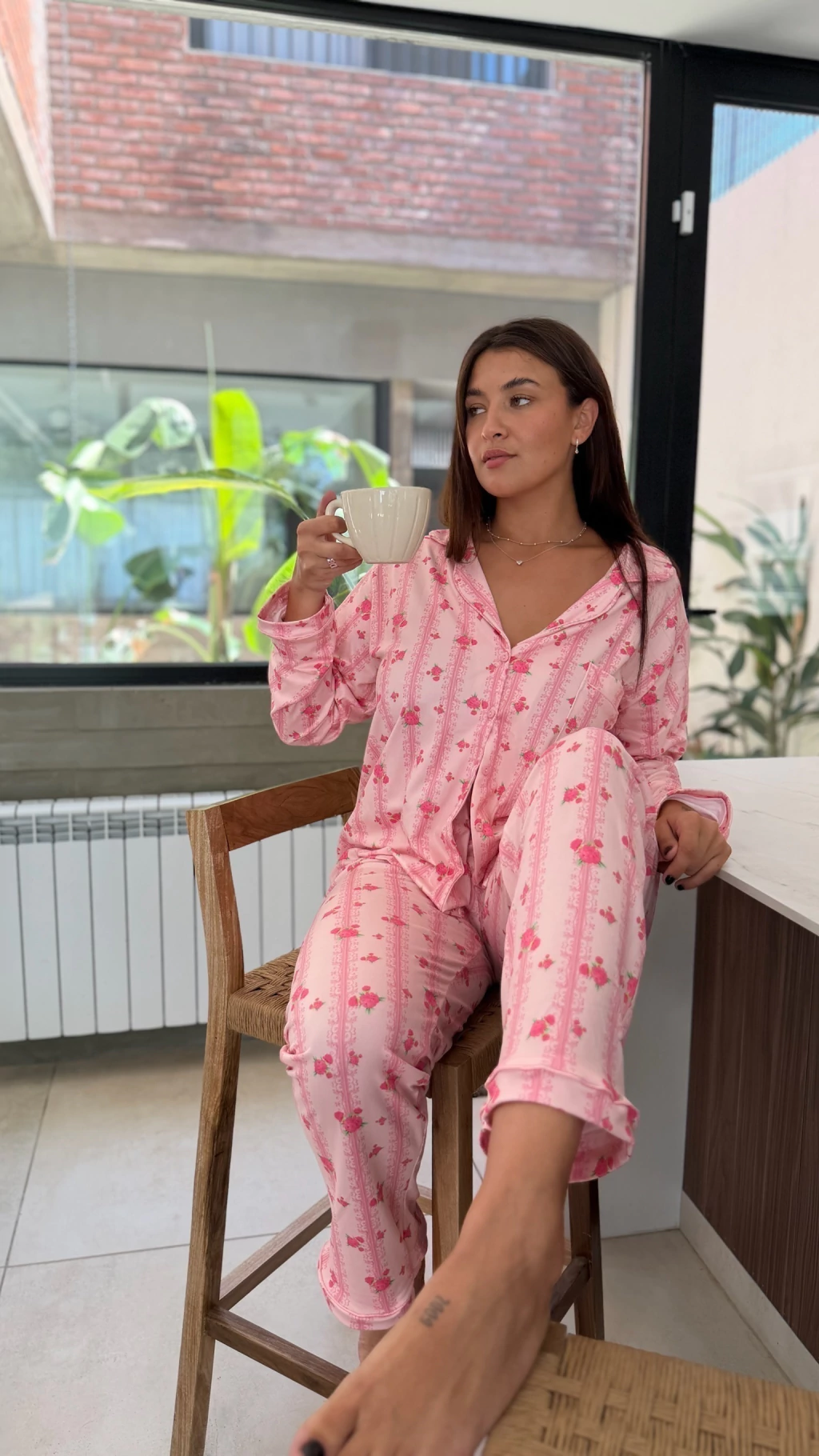 Pijama Camisero Flores Rococo - Imagen 2