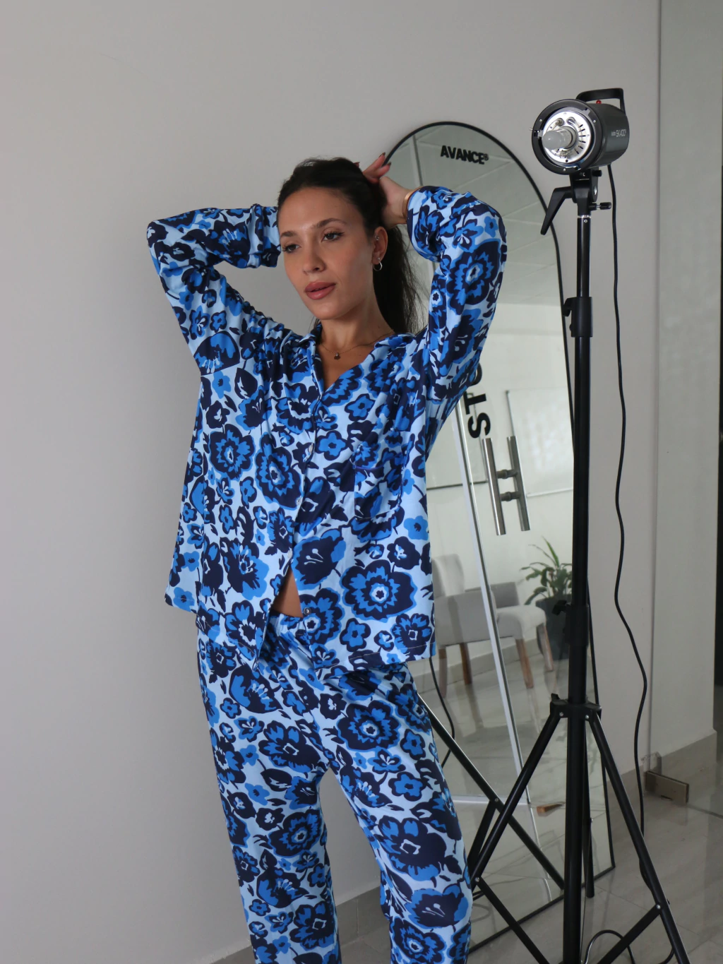 Pijama Camisero Flores