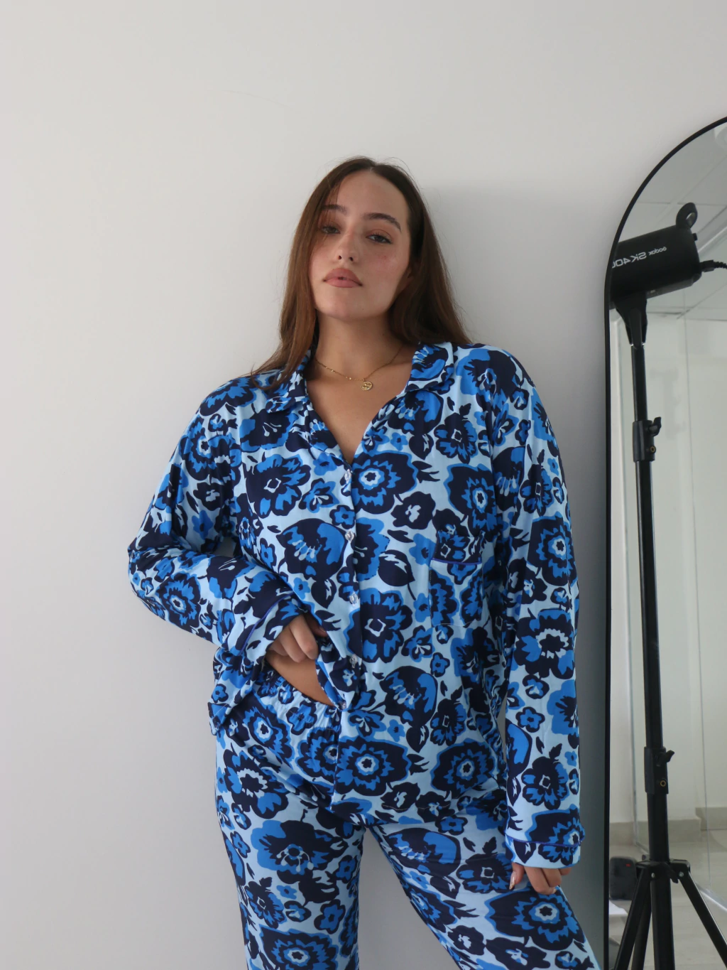 Pijama Camisero Flores