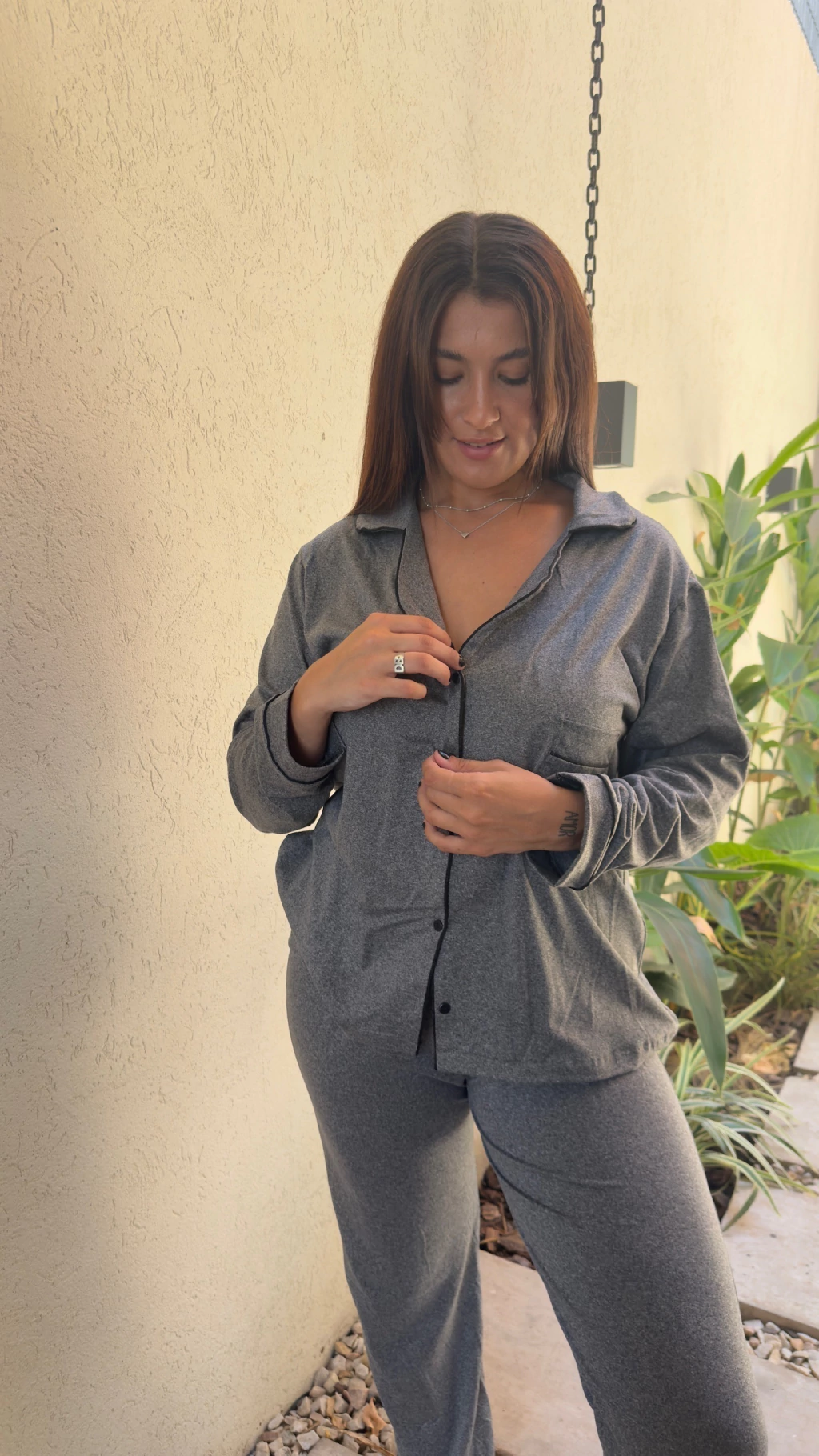 Pijama Camisero Liso - Imagen 4