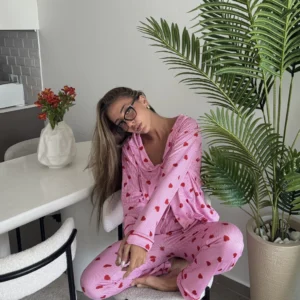 Pijama Camisero Corazones