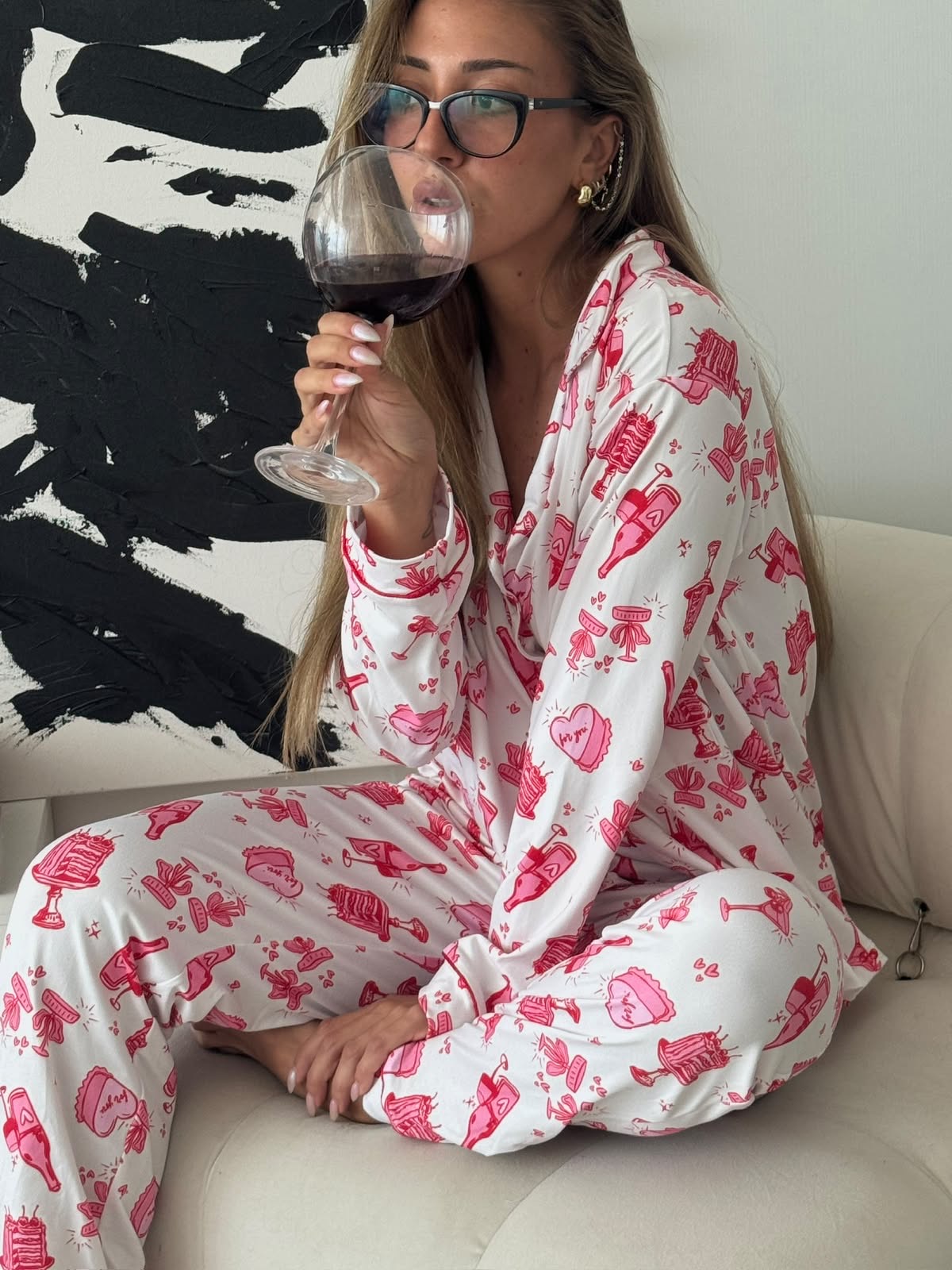 Pijama Camisero Vino y Pasteles - Imagen 3
